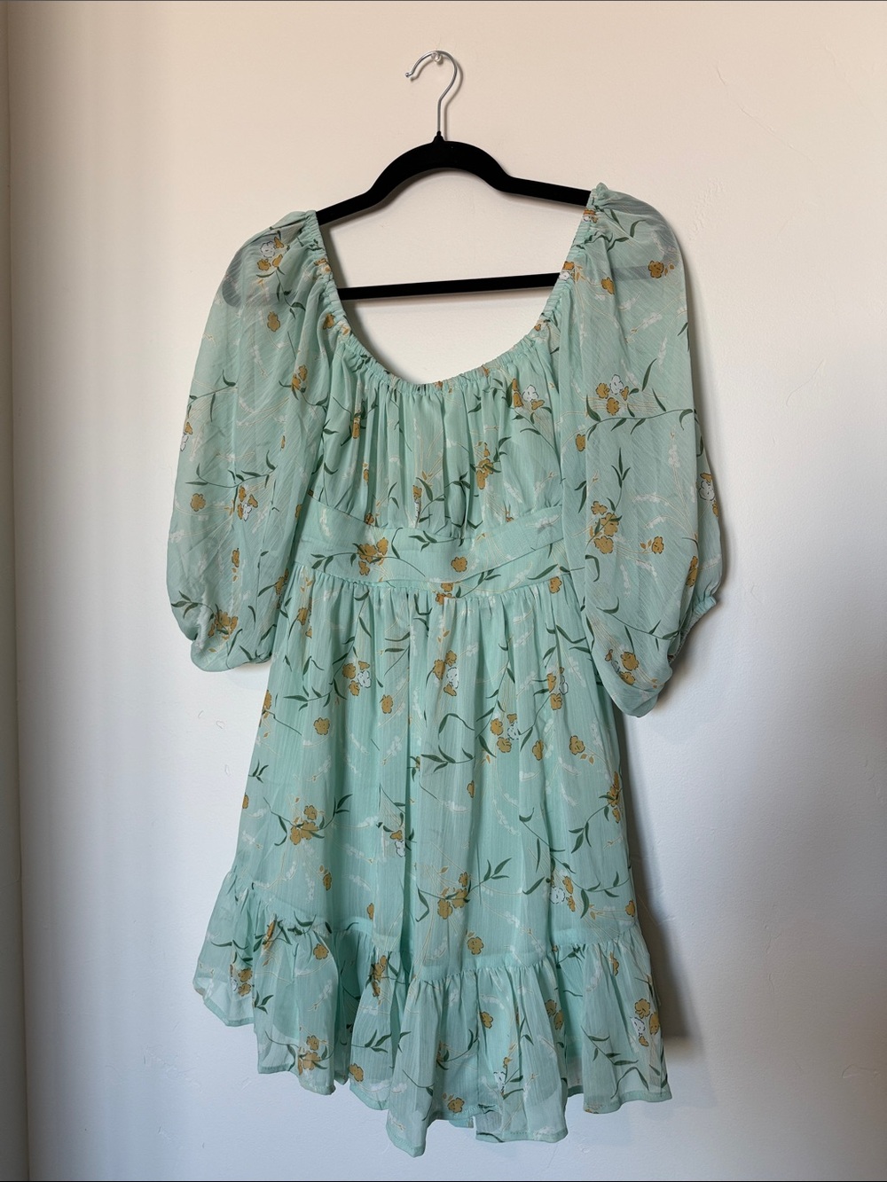 Selfie Leslie Mint Floral Mini Dress